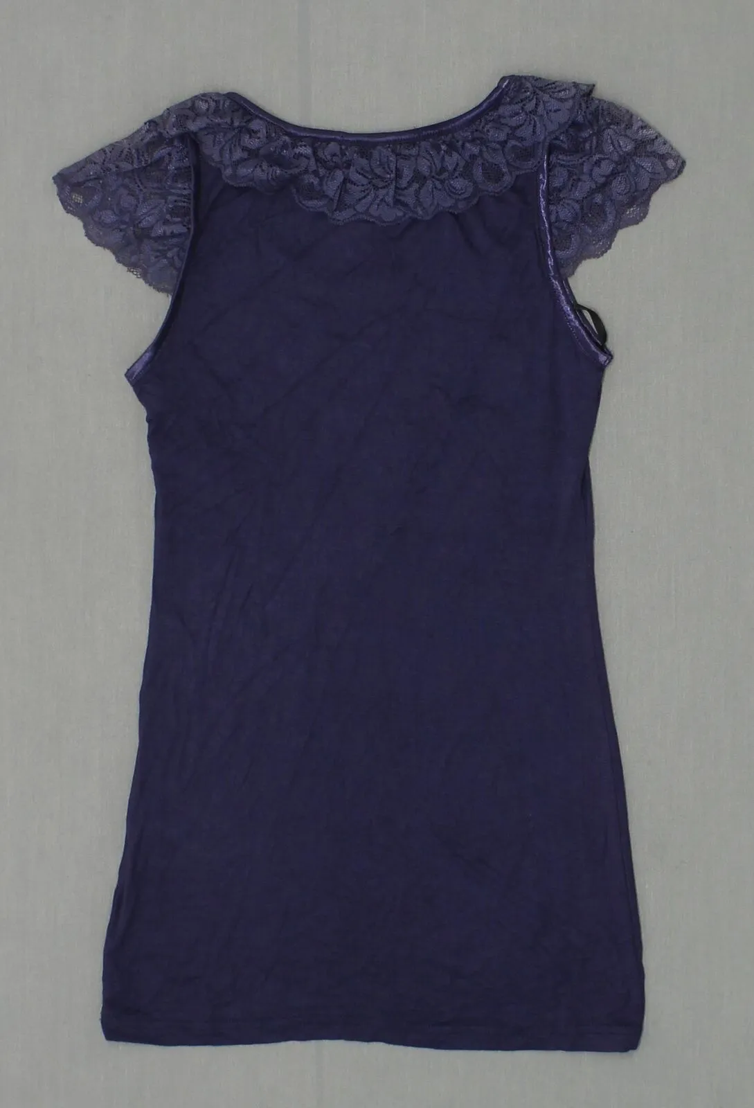 Red Berry Women's Lace Flutter Sleeve Mini Dress Or Tunic Top Blue Small