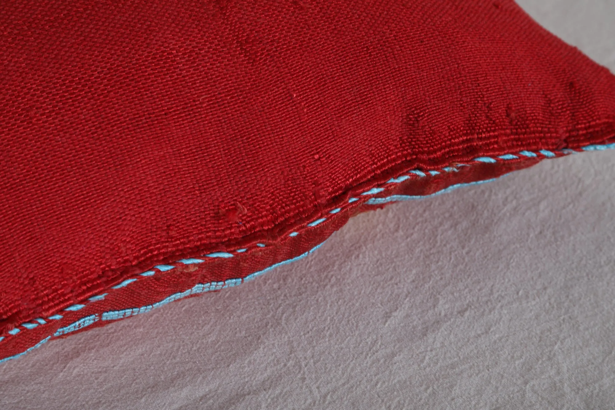 Red Moroccan Kilim Pillow 18.5 INCHES X 19.2 INCHES