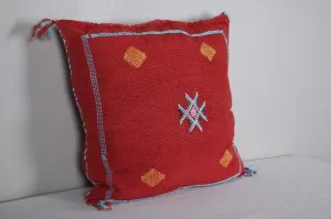 Red Moroccan Kilim Pillow 18.5 INCHES X 19.2 INCHES