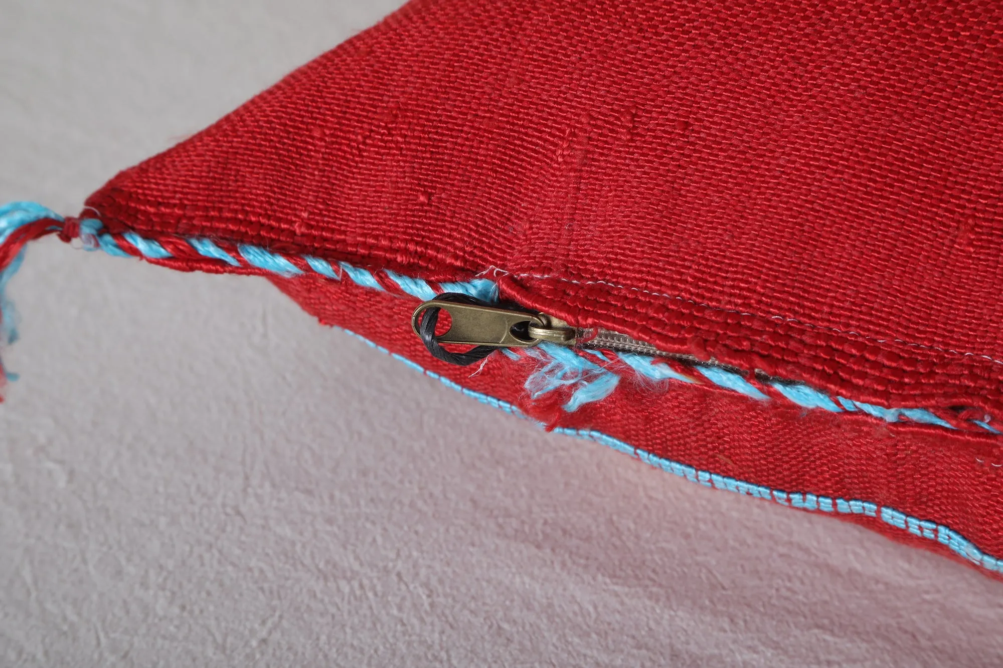Red Moroccan Kilim Pillow 18.5 INCHES X 19.2 INCHES