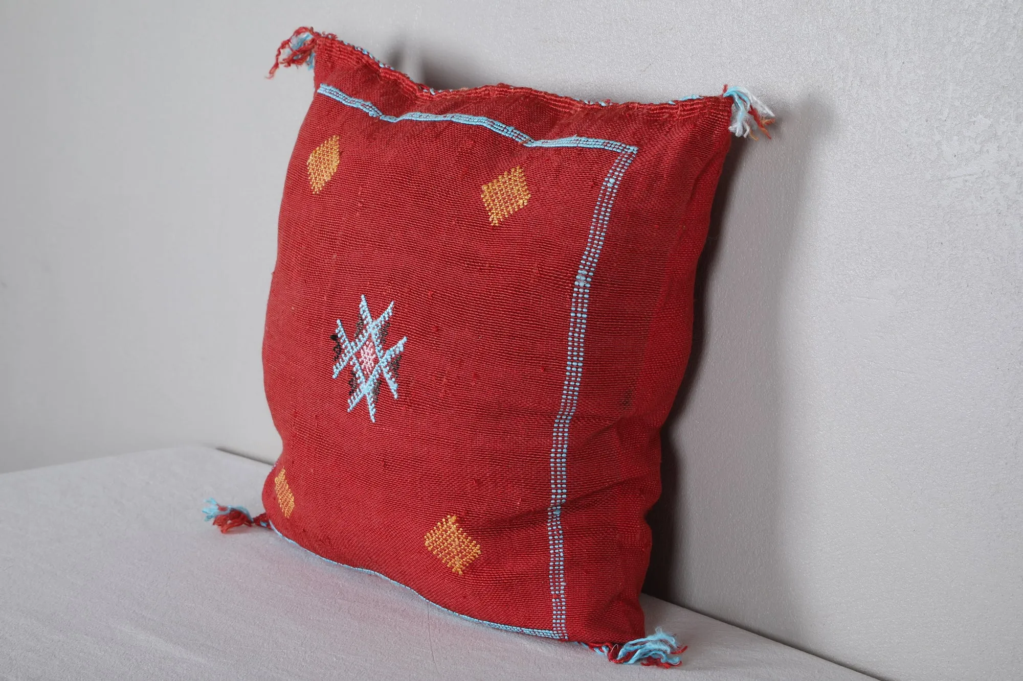 Red Moroccan Kilim Pillow 18.5 INCHES X 19.2 INCHES