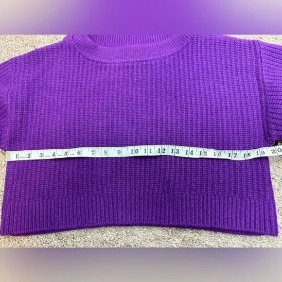 Re/Done size M Purple Wool Sweater Cropped Rib Knitted Boxy Layering Lounge New