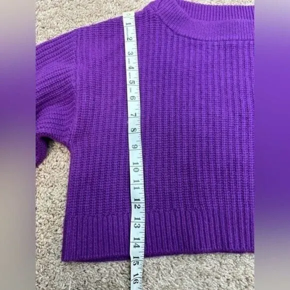 Re/Done size M Purple Wool Sweater Cropped Rib Knitted Boxy Layering Lounge New