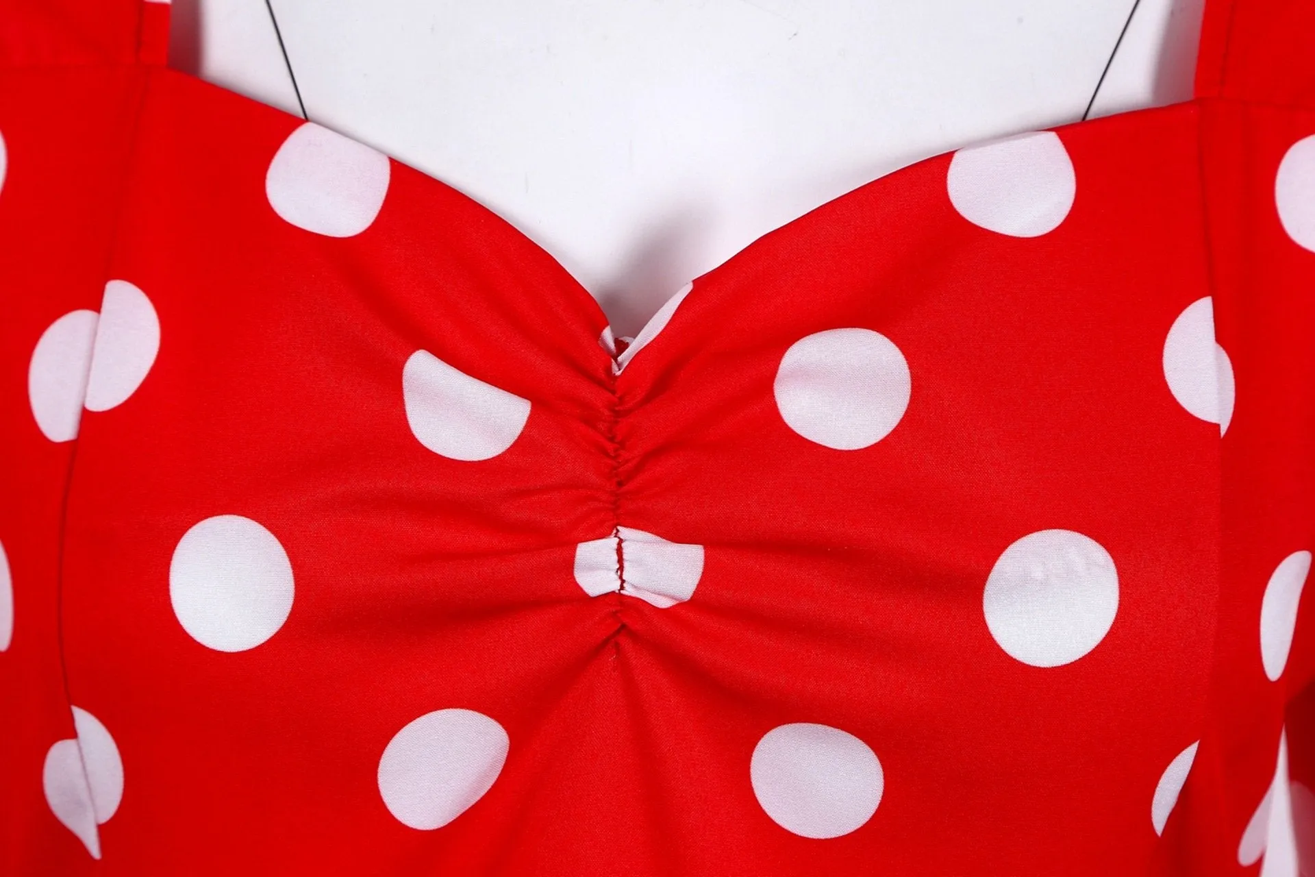 Retro Dot Print Short Sleeves Short Dresses