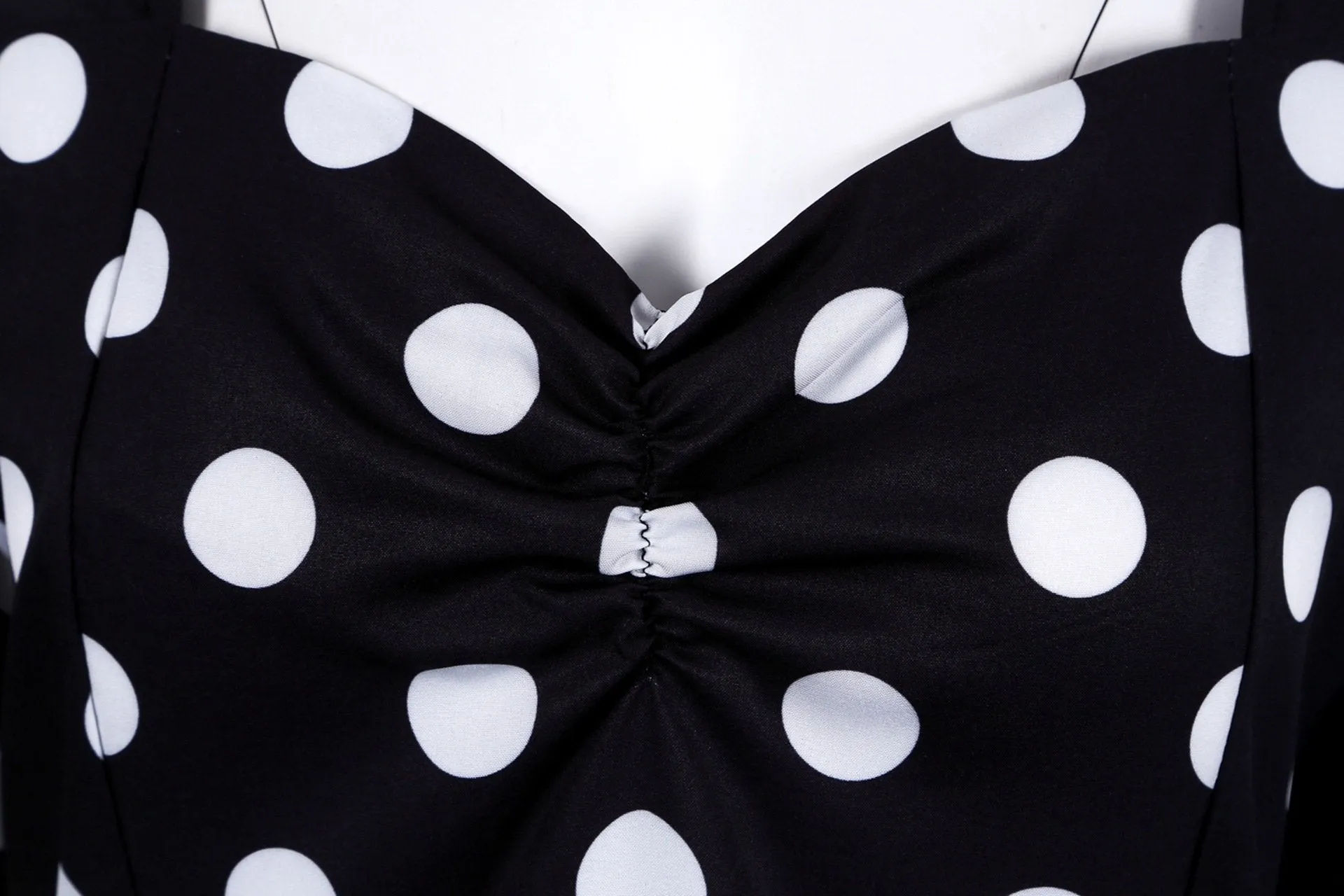 Retro Dot Print Short Sleeves Short Dresses