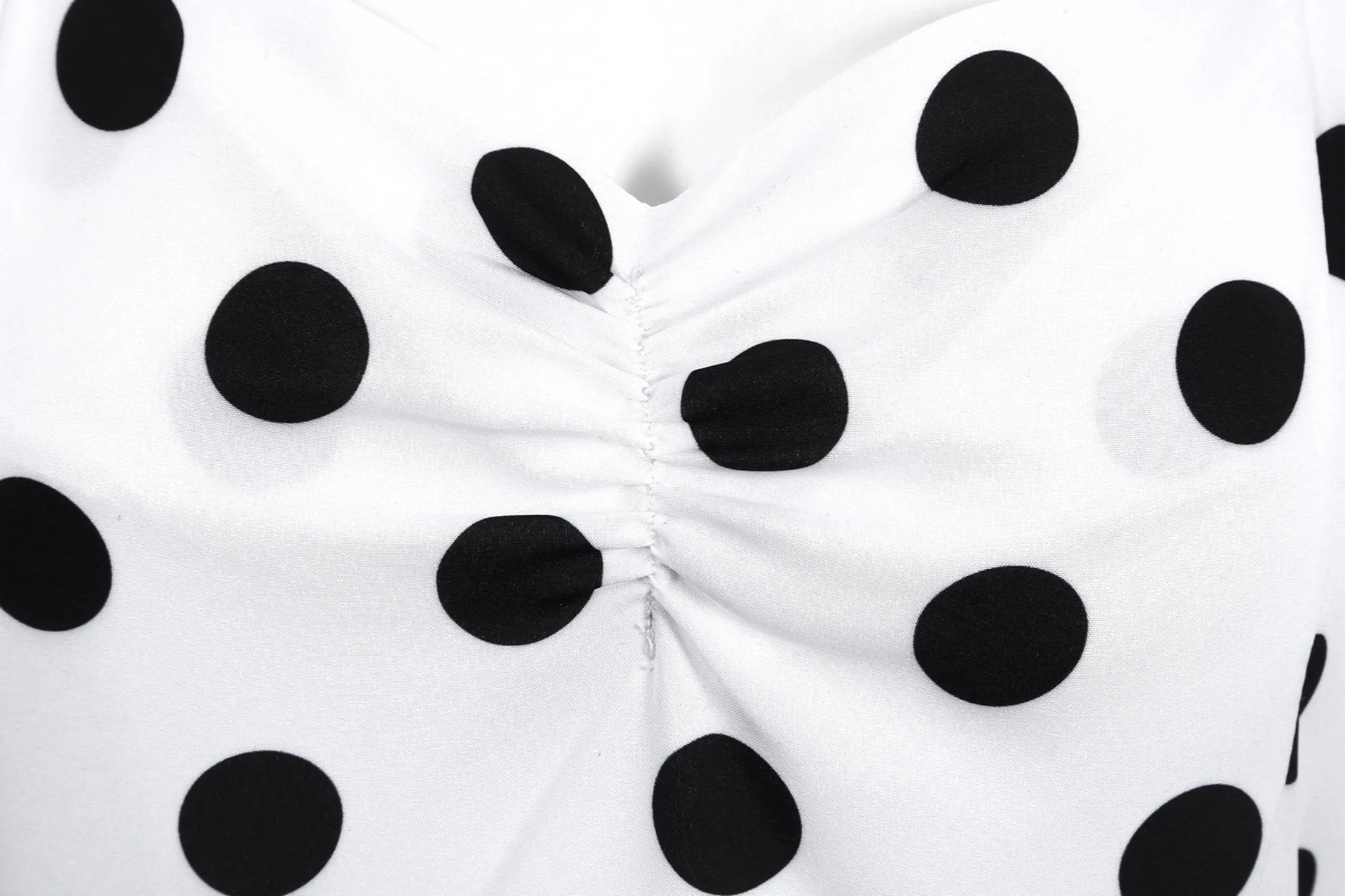 Retro Dot Print Short Sleeves Short Dresses