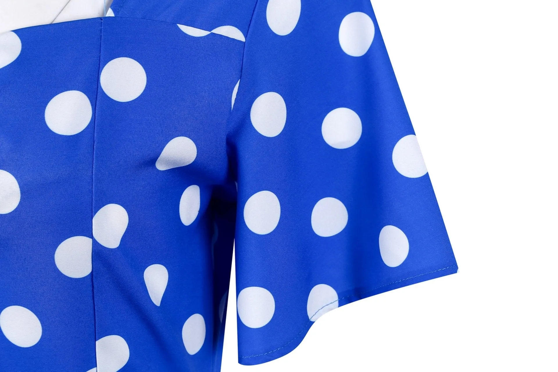 Retro Dot Print Short Sleeves Short Dresses
