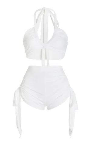 Retro Swim Two Piece-White