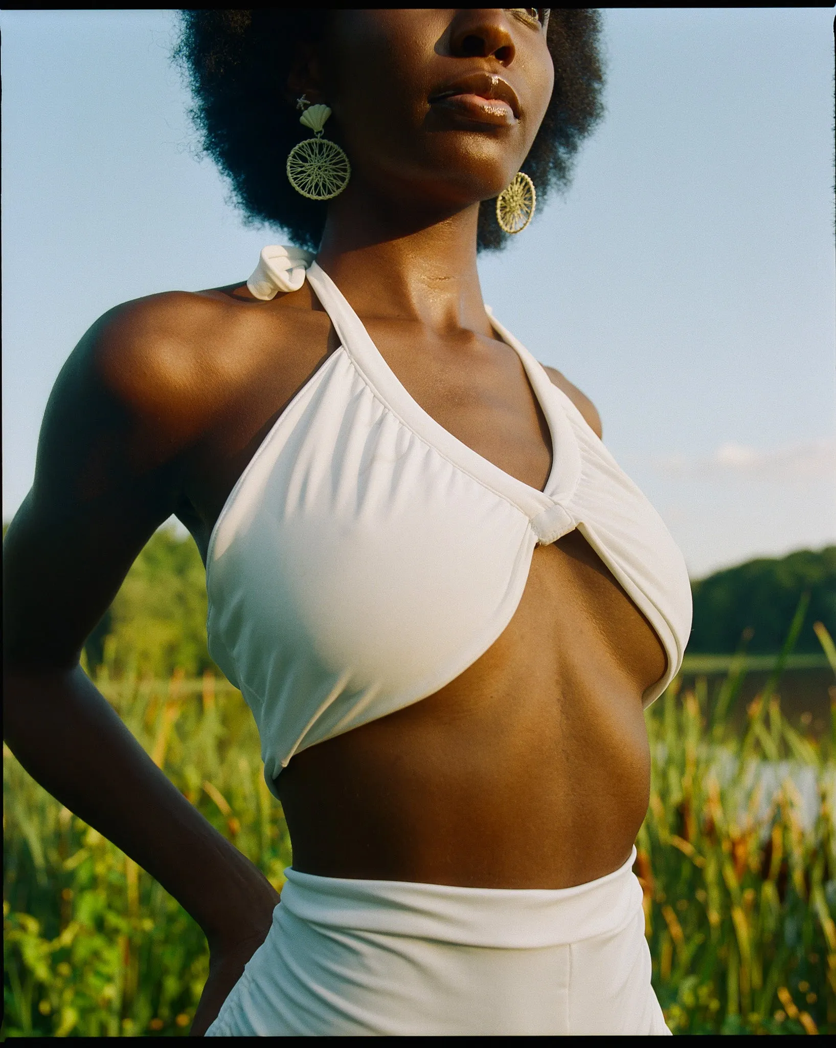 Retro Swim Two Piece-White