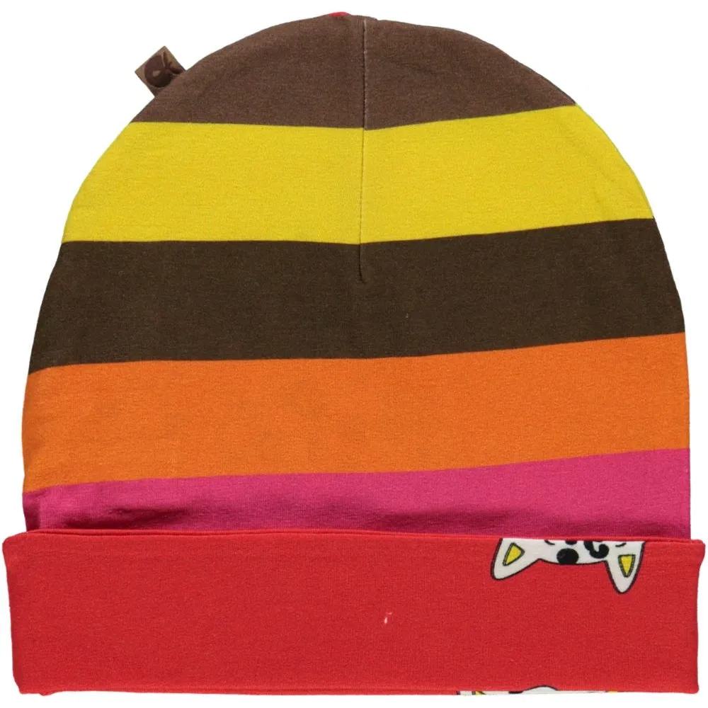 Reversible Beanie in Red Apple Stripe - 1 Left Size 2-3 years