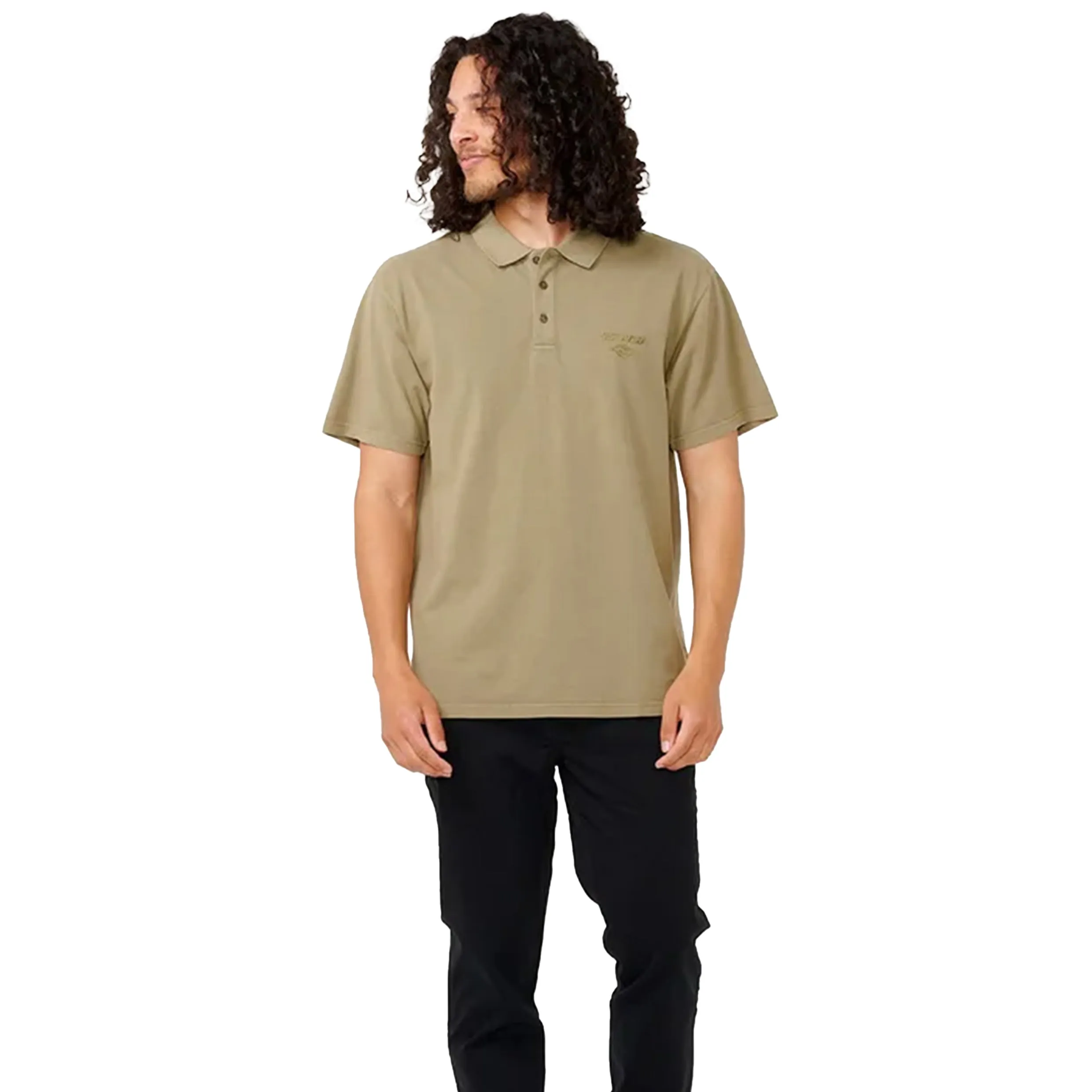 RIP CURL MENS FADE OUT POLO SHIRT WASHED MOSS