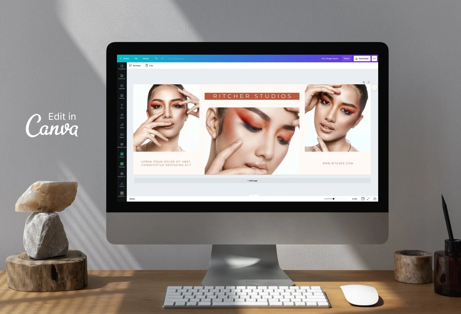 Ritcher Studios Facebook Cover for Photographers Editable Canva Template