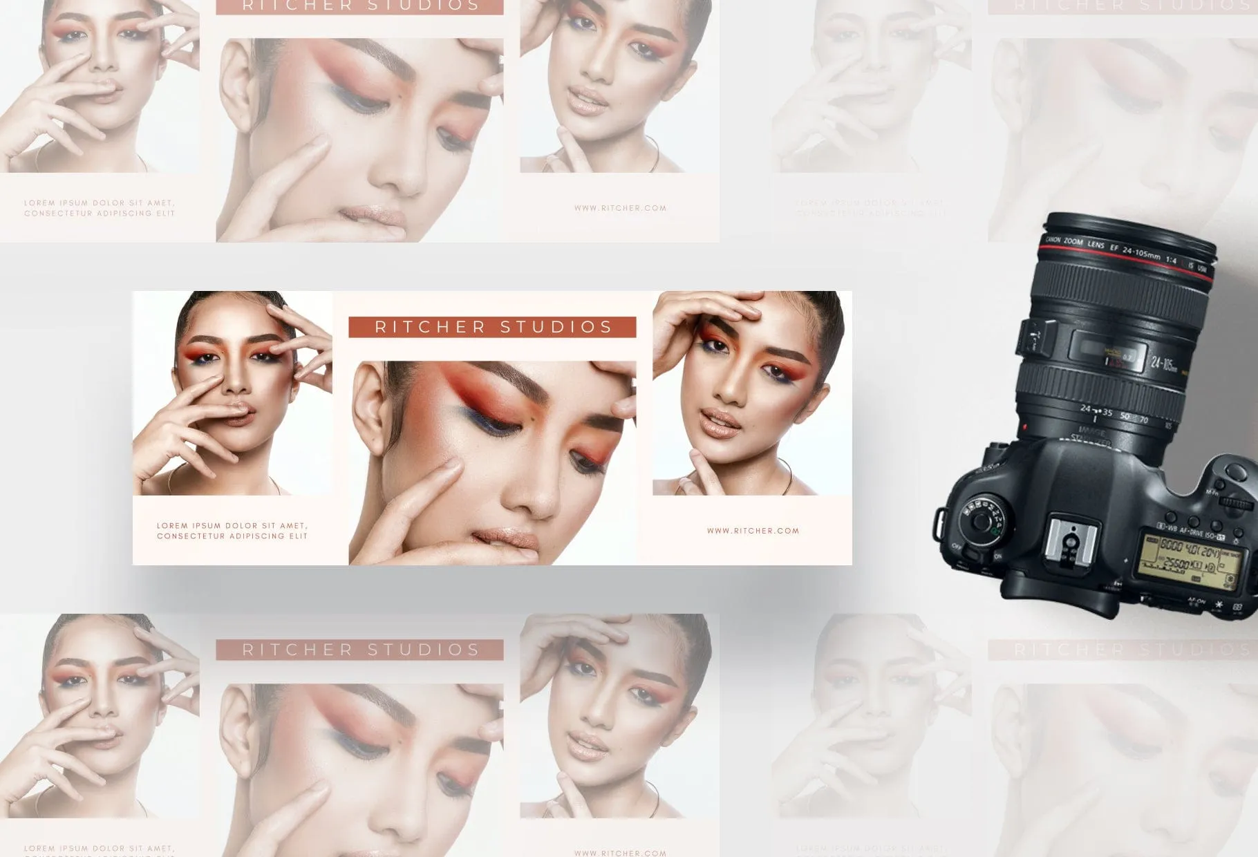 Ritcher Studios Facebook Cover for Photographers Editable Canva Template