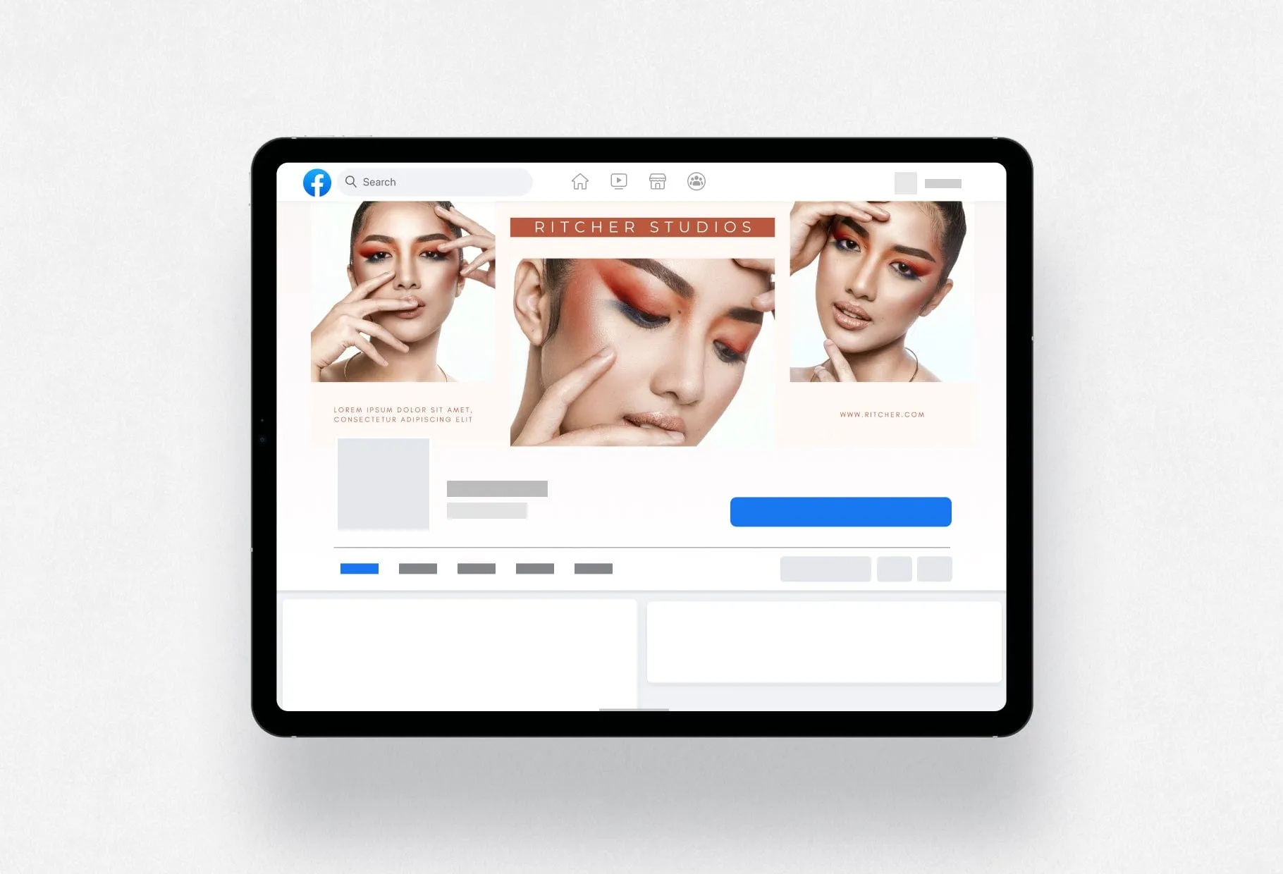 Ritcher Studios Facebook Cover for Photographers Editable Canva Template