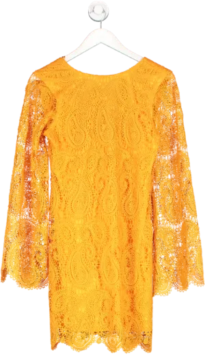 River Island Orange Paisley Lace Artisan Dress UK 10