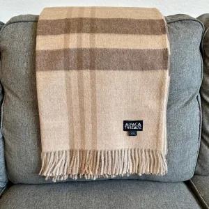 Royal Baby Alpaca Wool Checkered Throw Blanket