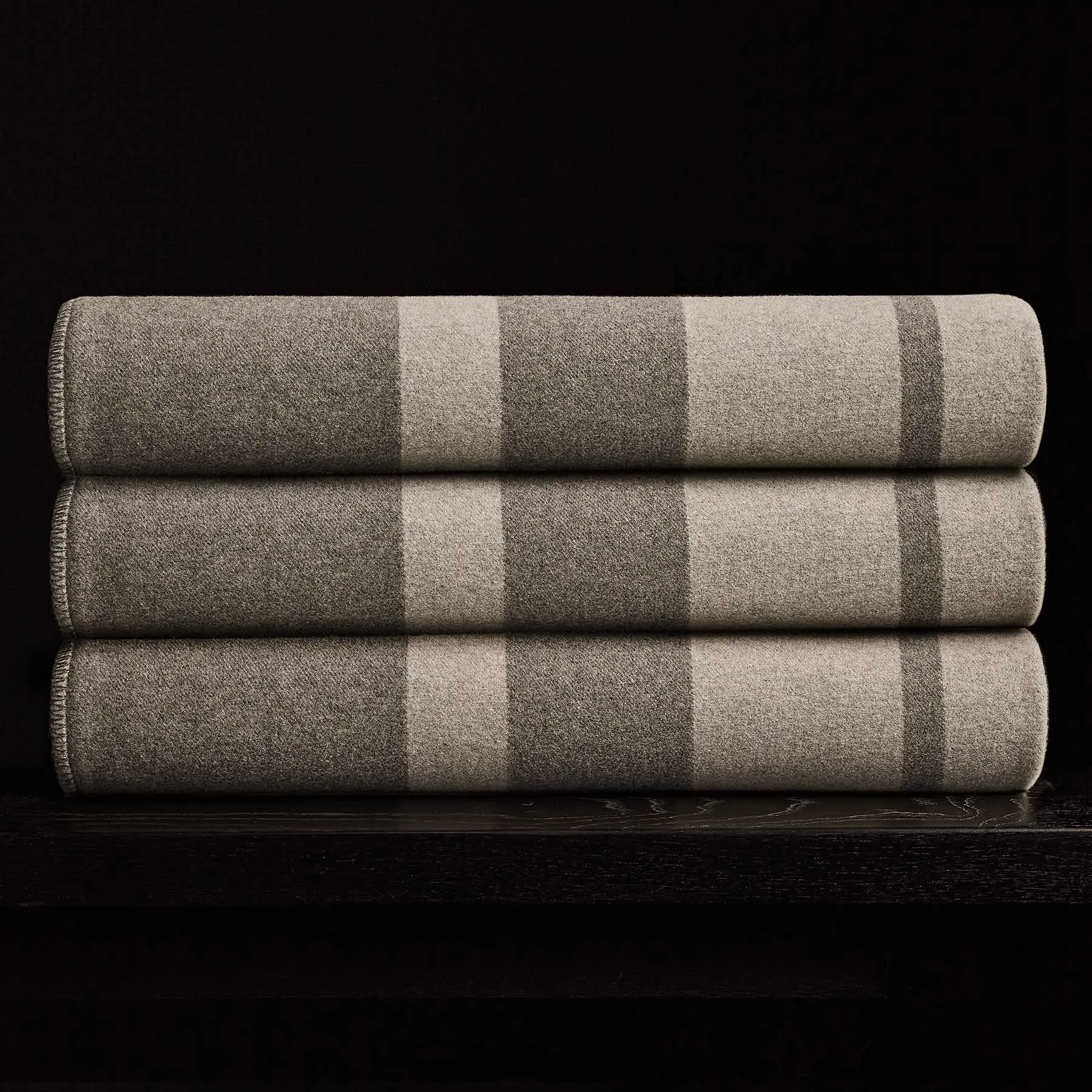 Sarti Striped Throw - Pearl/Heather Grey