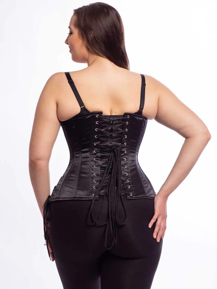 Satin Hourglass Curve Longline Underbust Corset with Hip Ties : CS-426