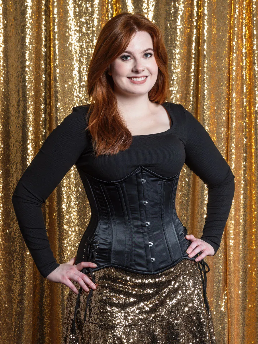Satin Hourglass Curve Longline Underbust Corset with Hip Ties : CS-426