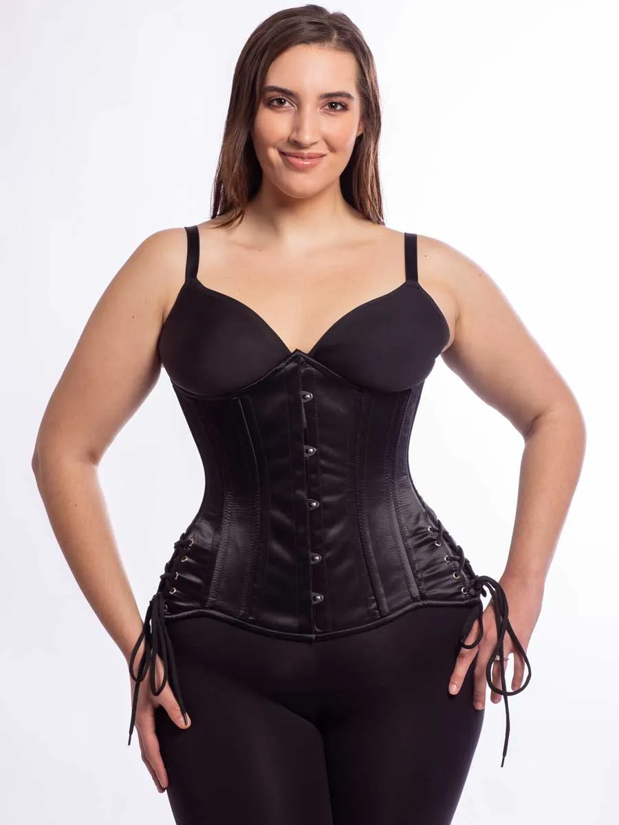 Satin Hourglass Curve Longline Underbust Corset with Hip Ties : CS-426