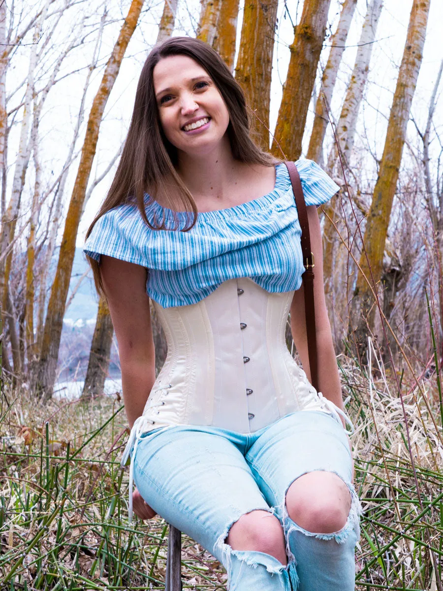 Satin Hourglass Curve Longline Underbust Corset with Hip Ties : CS-426
