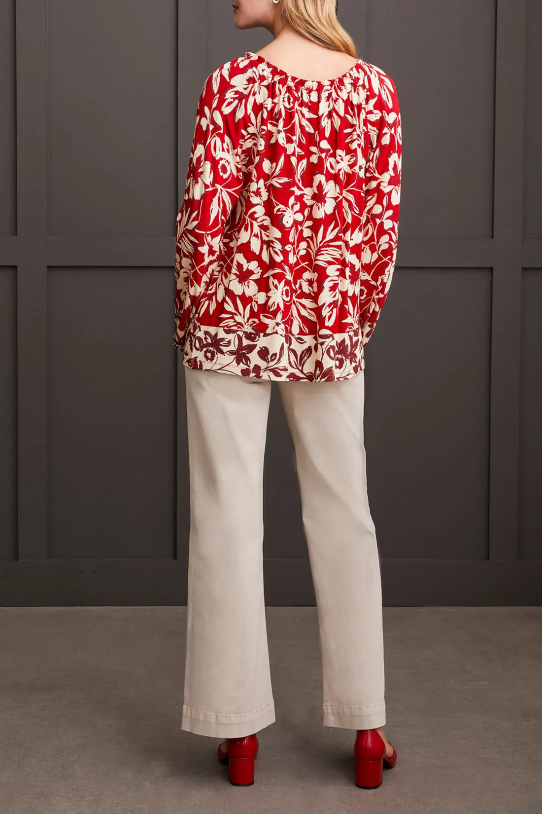 Scarlet Peasant Top