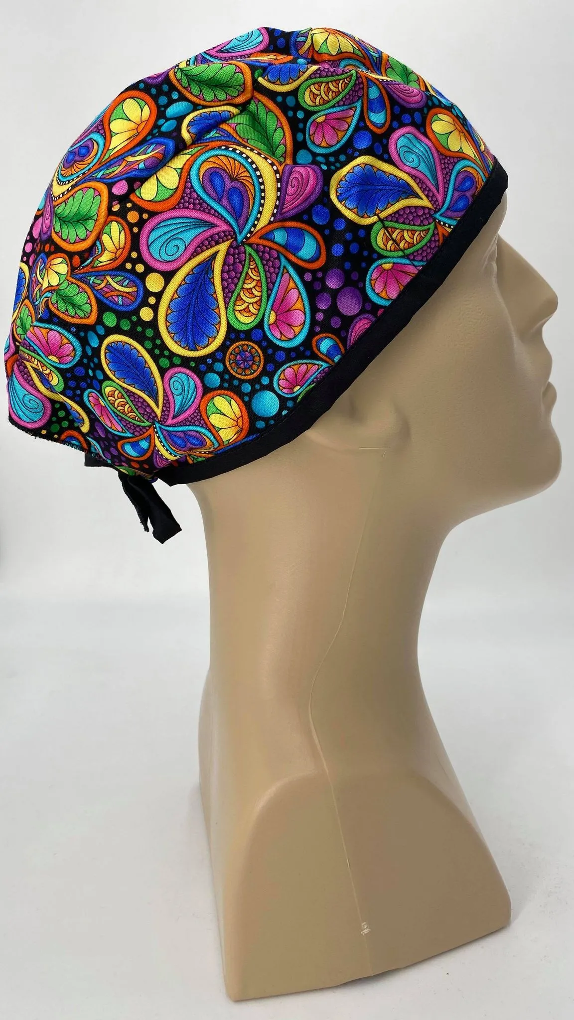 Scrub Cap Medical Surgeon Head Cover Surgical Hat Nurse Nursing Operating Room, Rainbow Paisley