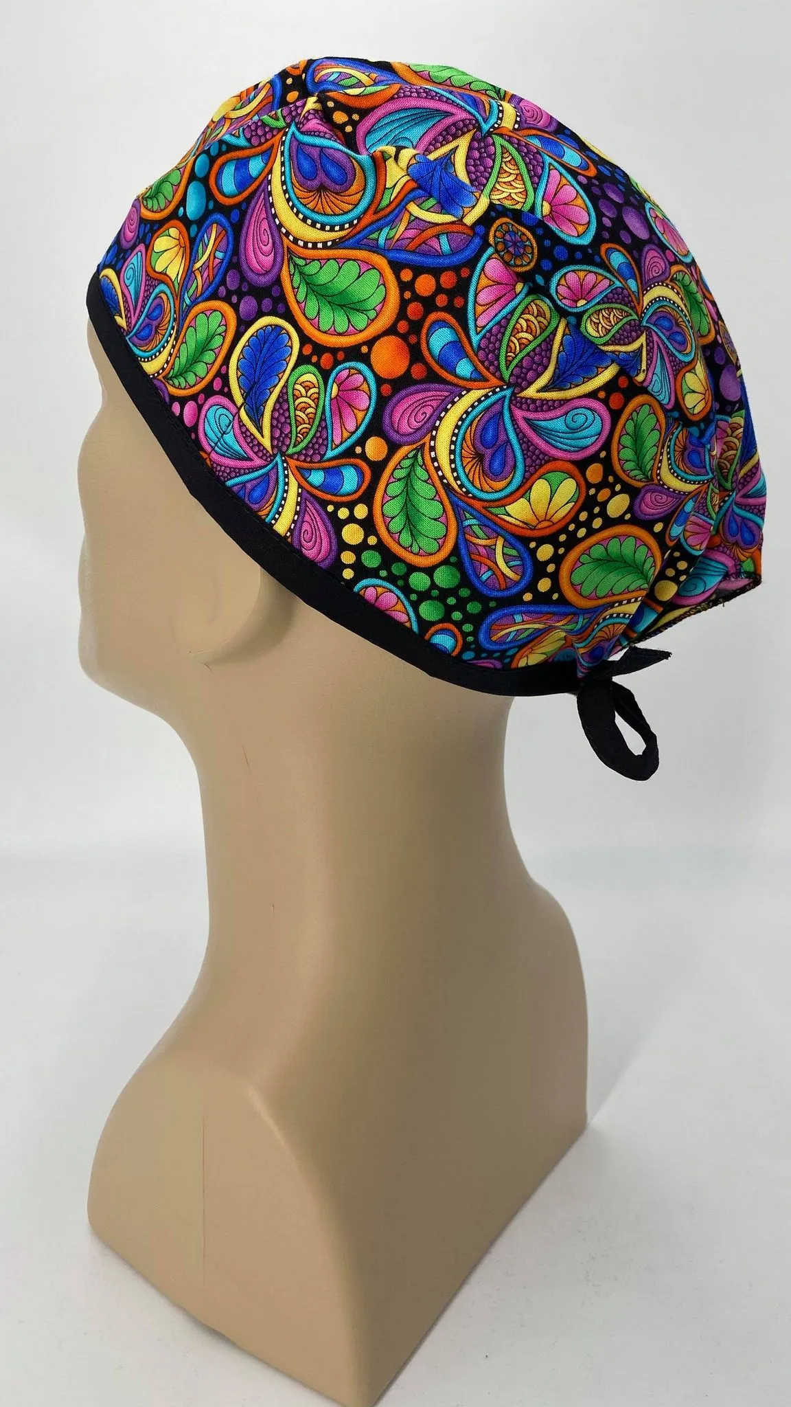 Scrub Cap Medical Surgeon Head Cover Surgical Hat Nurse Nursing Operating Room, Rainbow Paisley