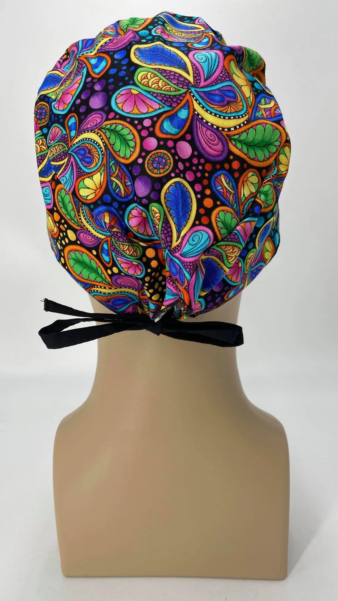 Scrub Cap Medical Surgeon Head Cover Surgical Hat Nurse Nursing Operating Room, Rainbow Paisley