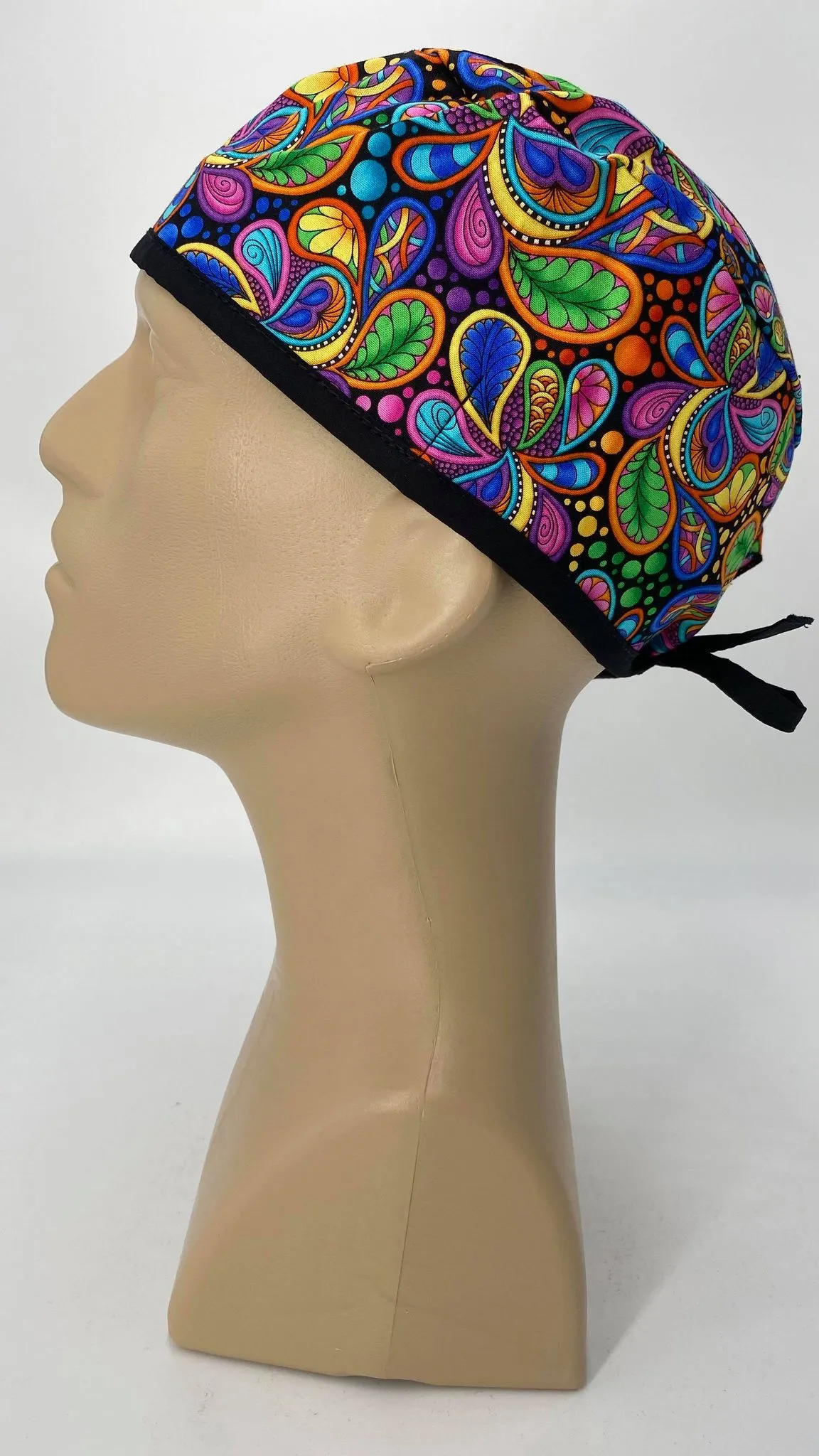 Scrub Cap Medical Surgeon Head Cover Surgical Hat Nurse Nursing Operating Room, Rainbow Paisley