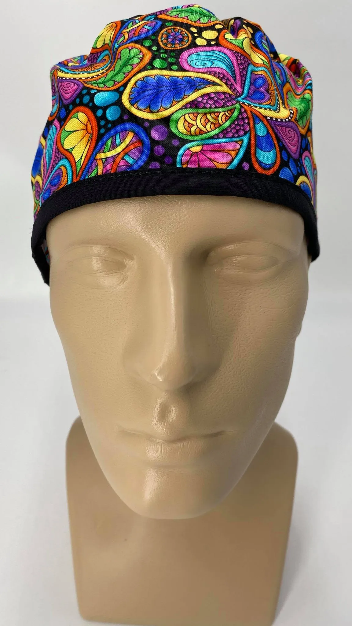 Scrub Cap Medical Surgeon Head Cover Surgical Hat Nurse Nursing Operating Room, Rainbow Paisley