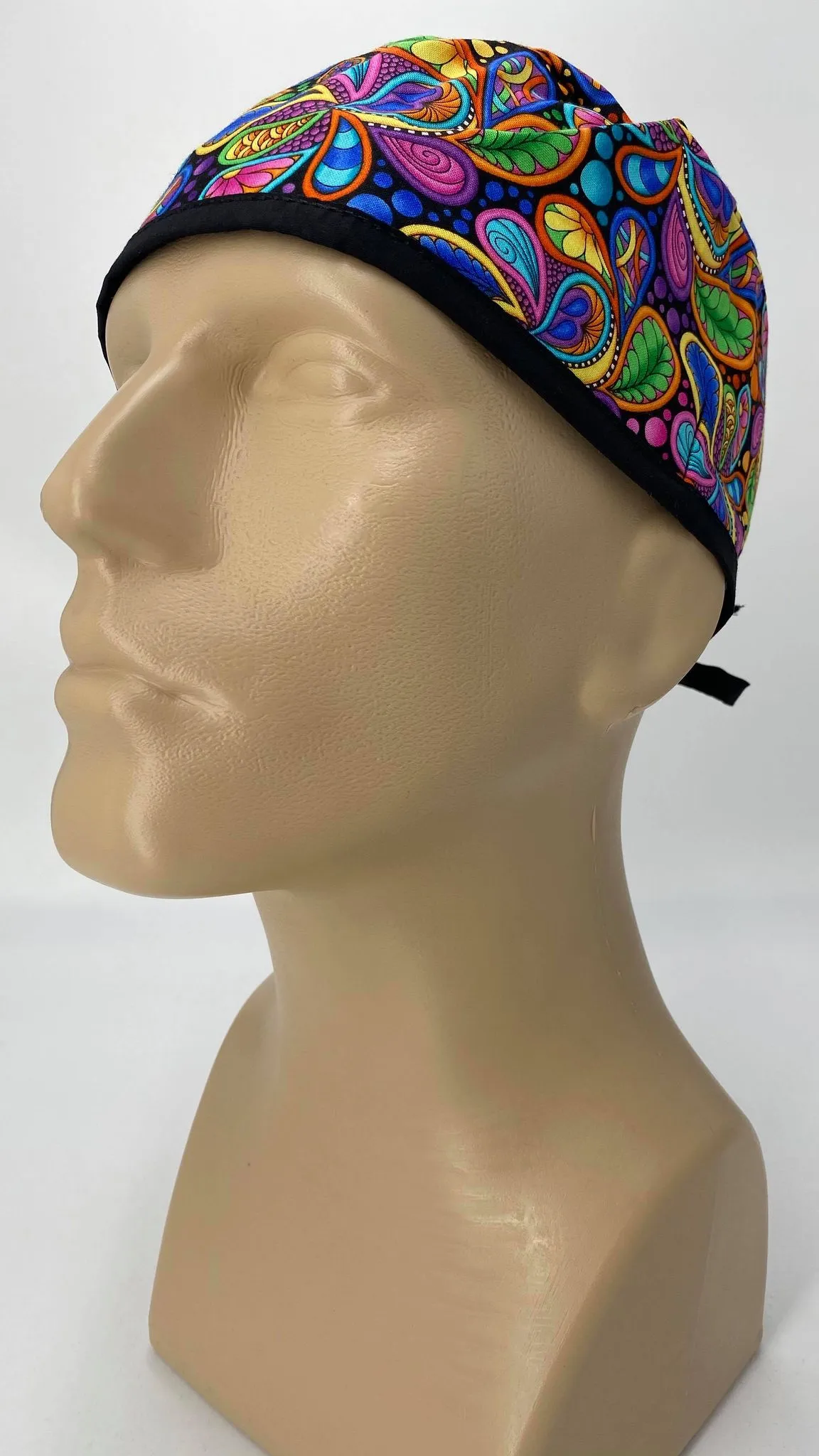 Scrub Cap Medical Surgeon Head Cover Surgical Hat Nurse Nursing Operating Room, Rainbow Paisley