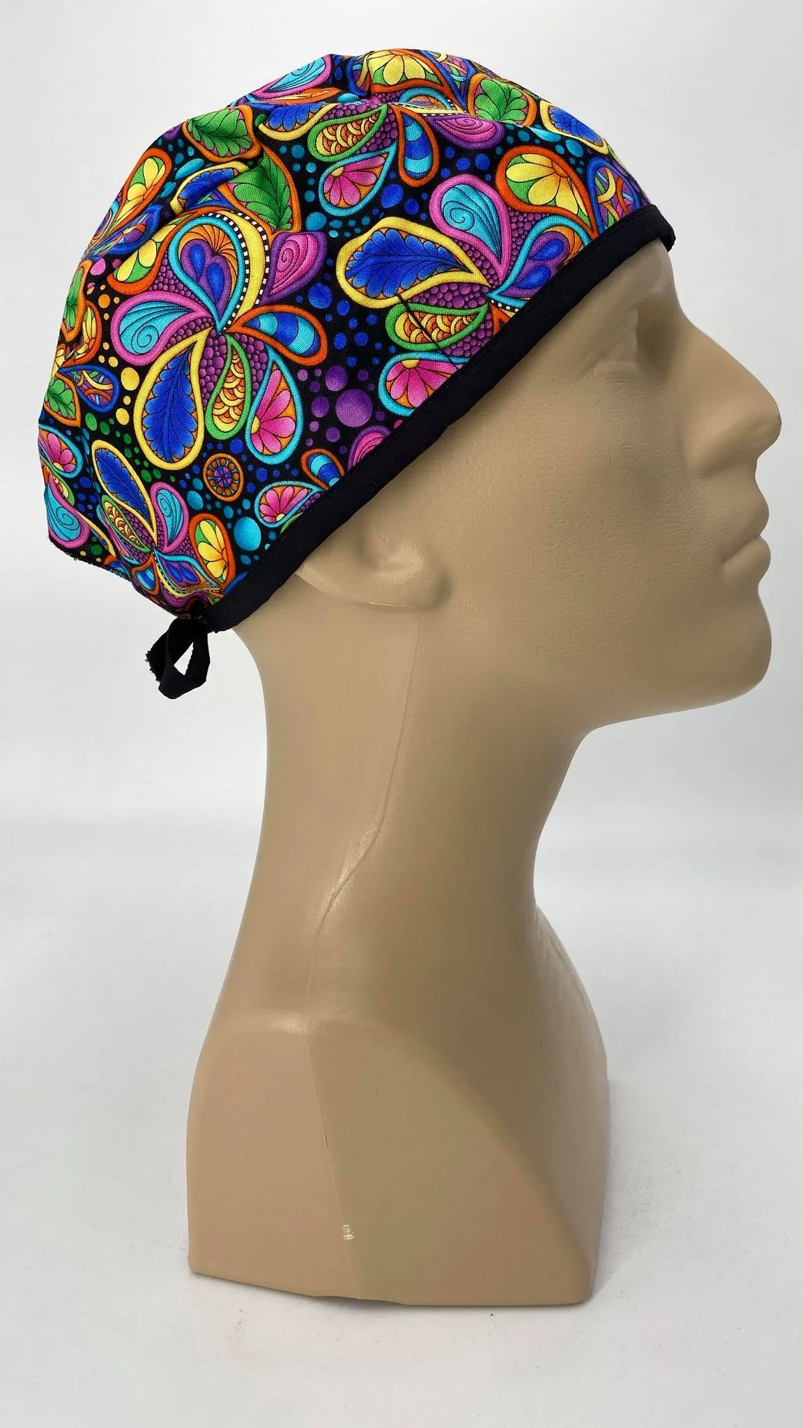 Scrub Cap Medical Surgeon Head Cover Surgical Hat Nurse Nursing Operating Room, Rainbow Paisley