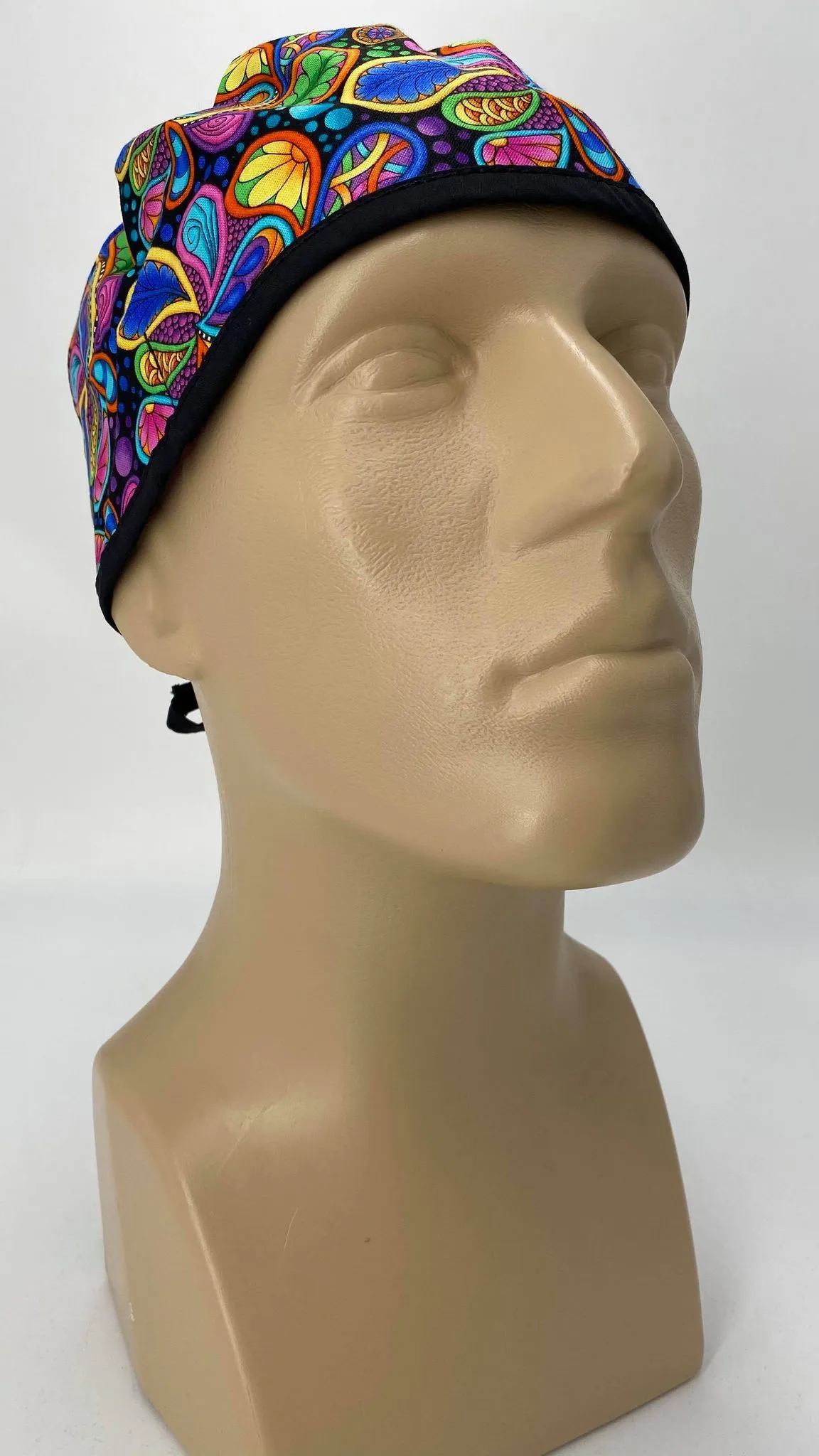 Scrub Cap Medical Surgeon Head Cover Surgical Hat Nurse Nursing Operating Room, Rainbow Paisley