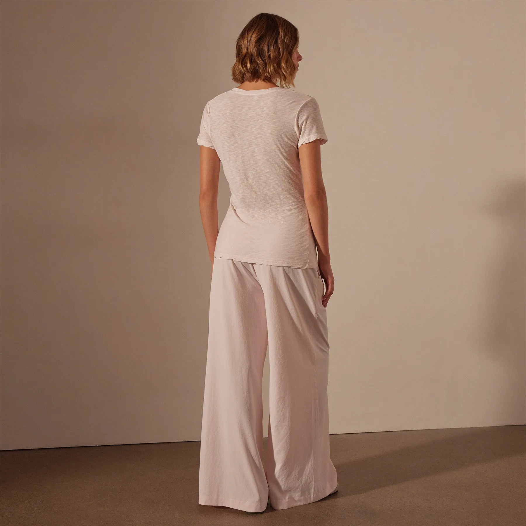 Sheer Slub Casual V Neck - Zephyr