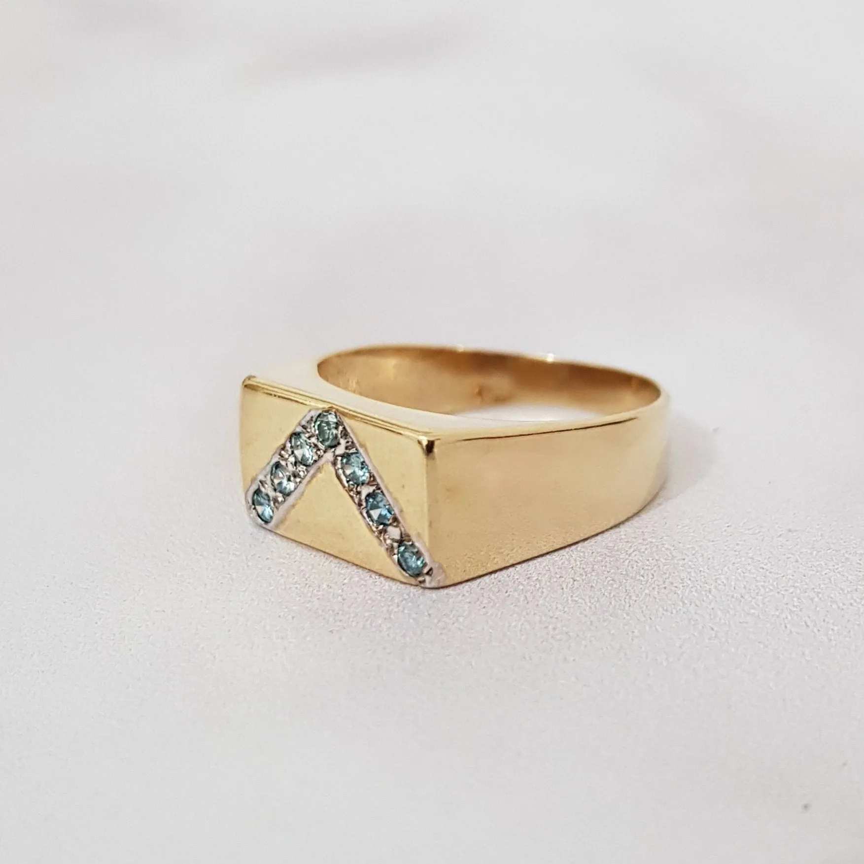 Signet Pave Gold Diamond Ring