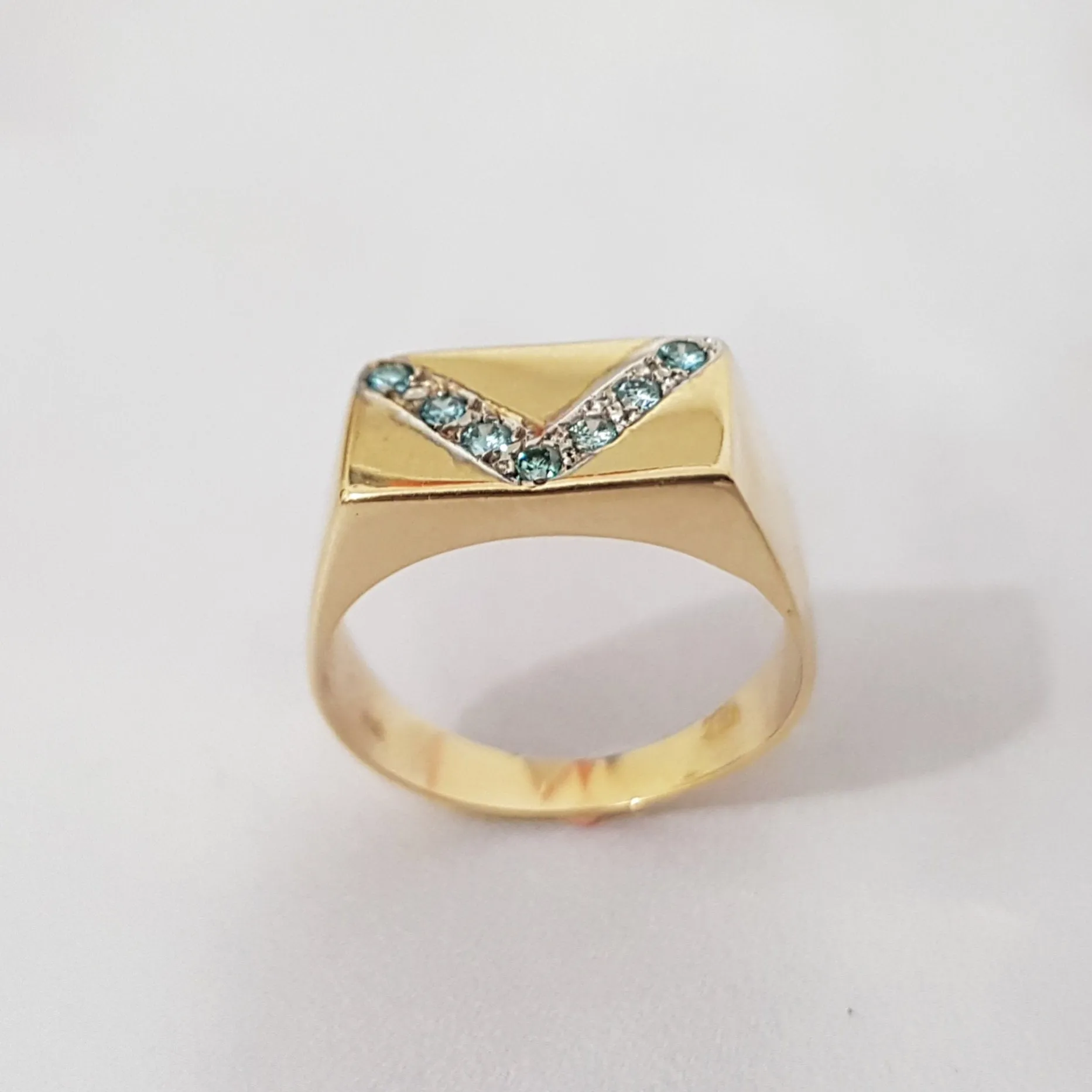 Signet Pave Gold Diamond Ring