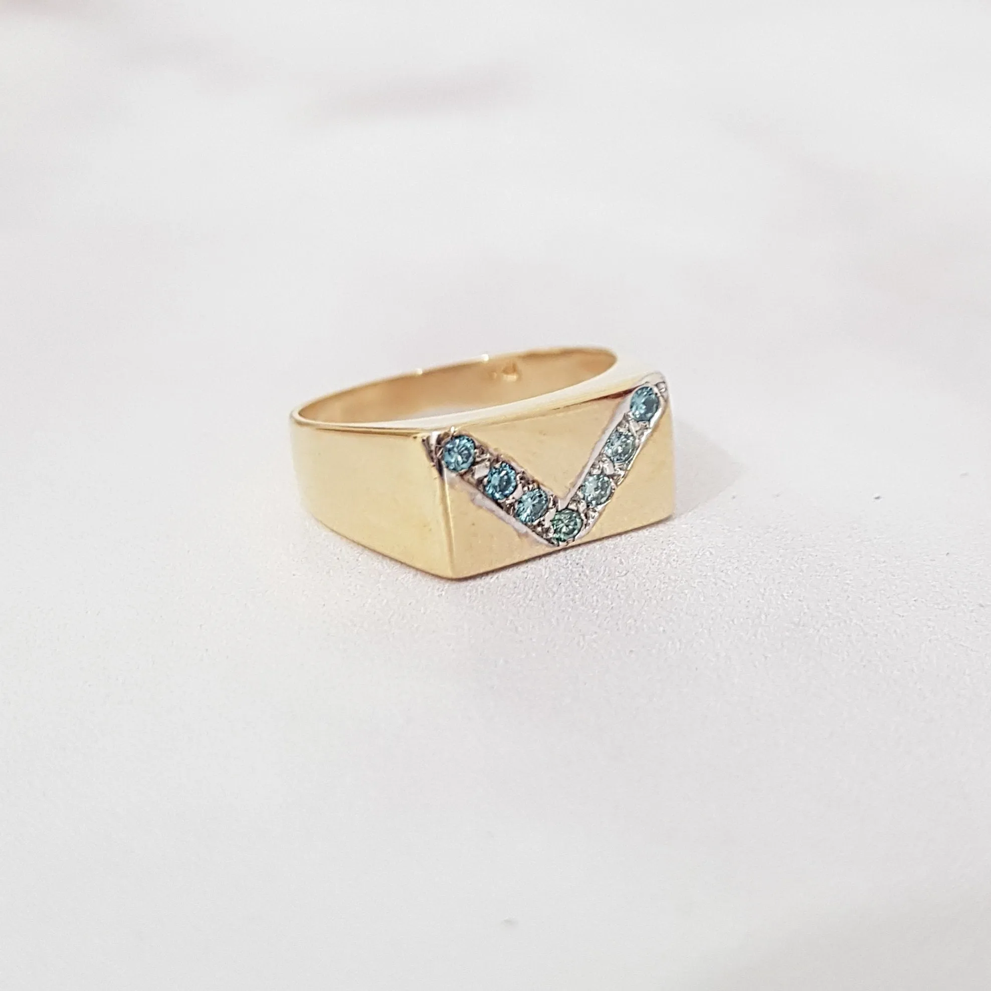 Signet Pave Gold Diamond Ring