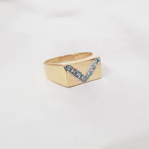Signet Pave Gold Diamond Ring