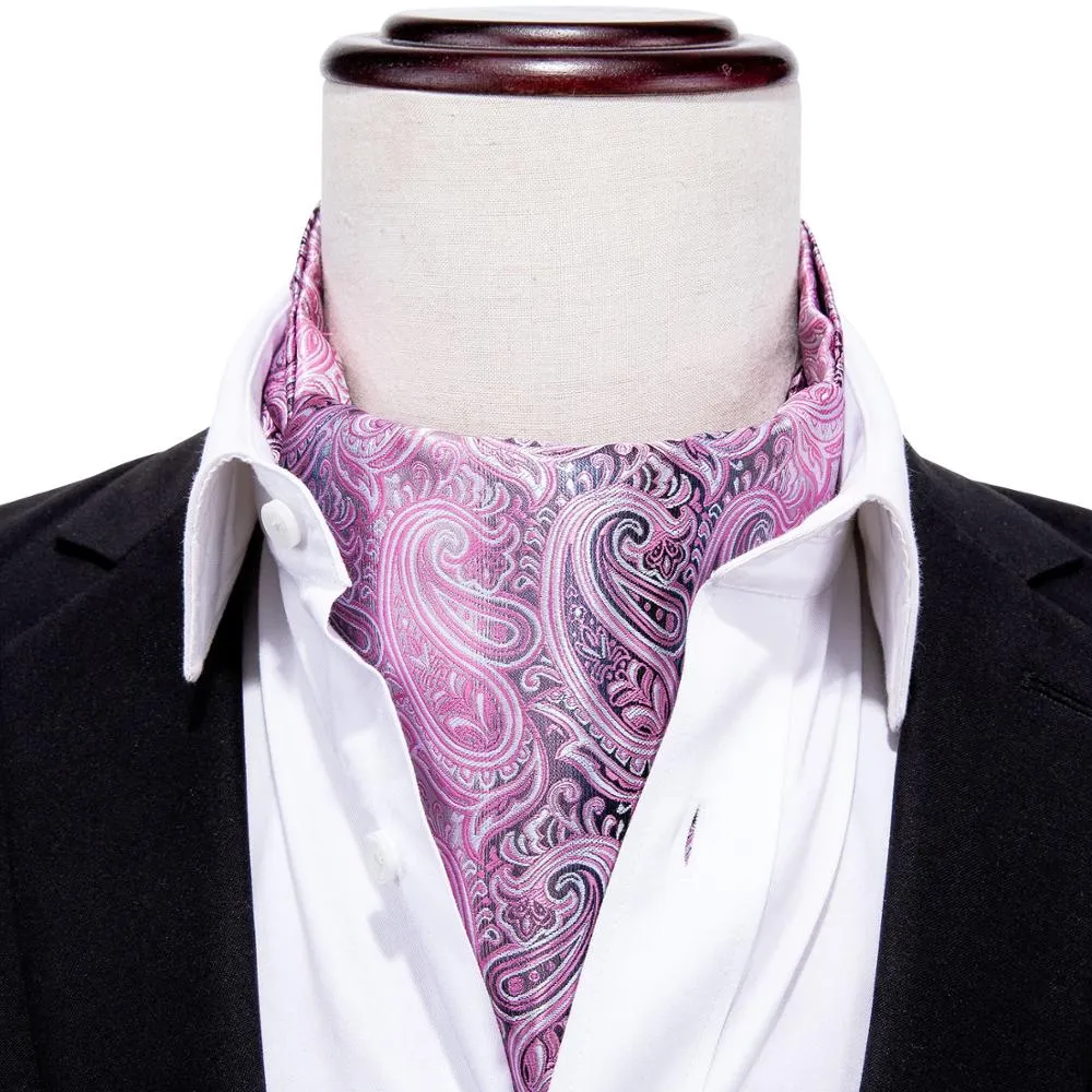 Silk Cravat Ascot Tie Set For Men