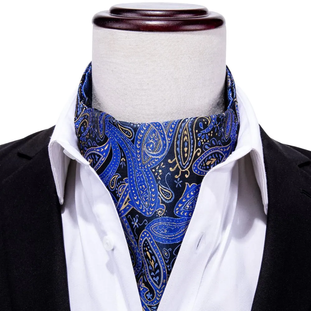 Silk Cravat Ascot Tie Set For Men