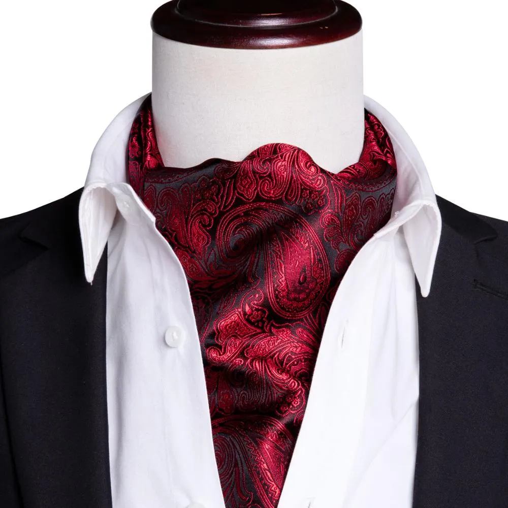 Silk Cravat Ascot Tie Set For Men