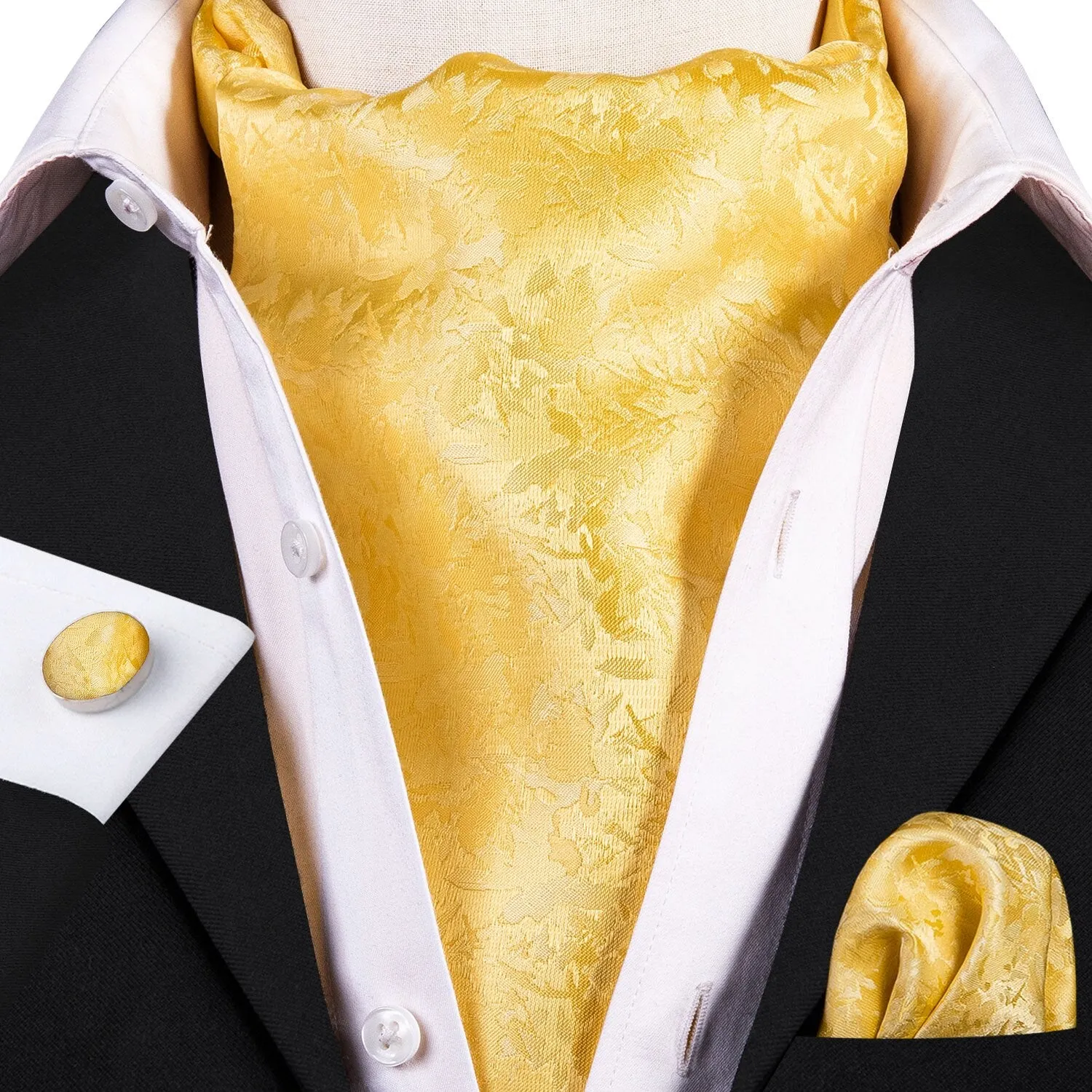 Silk Cravat Ascot Tie Set For Men