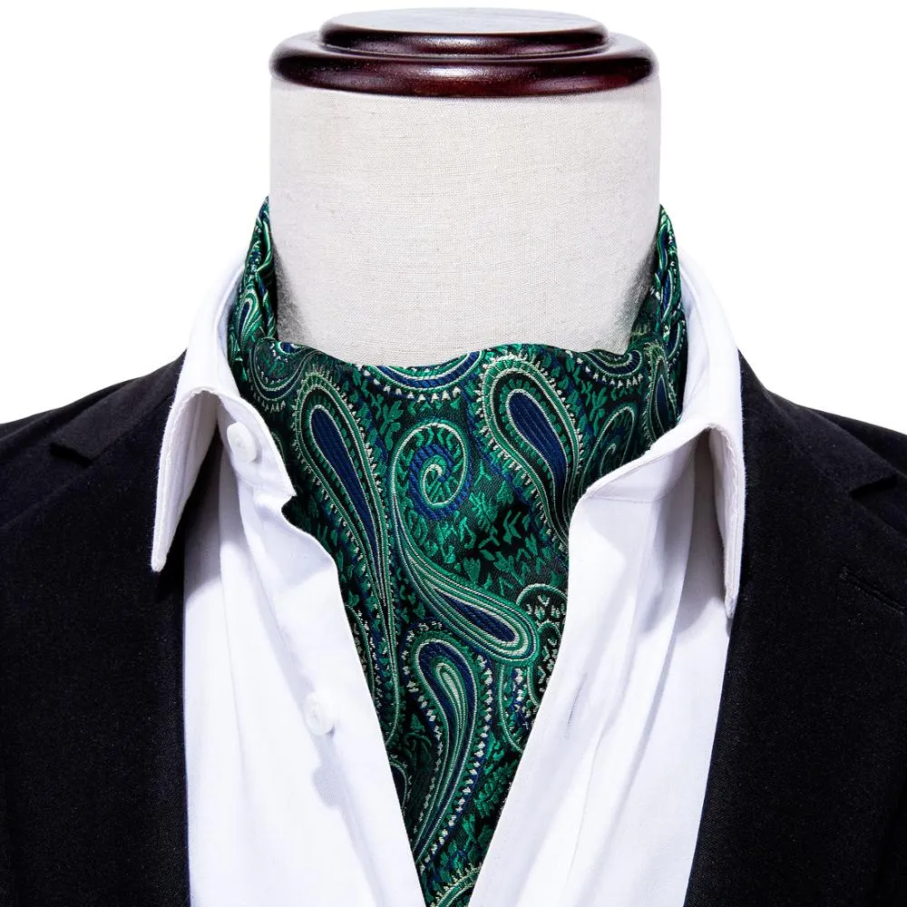 Silk Cravat Ascot Tie Set For Men