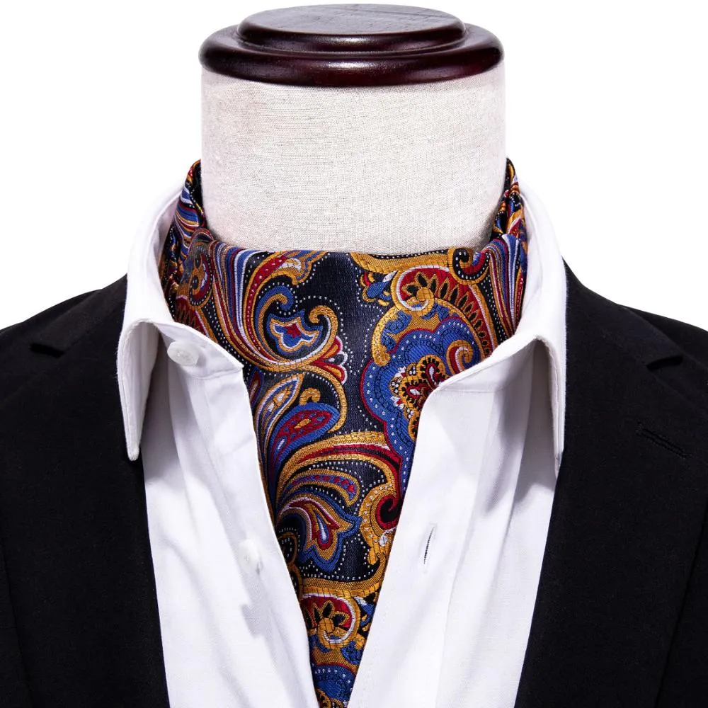 Silk Cravat Ascot Tie Set For Men