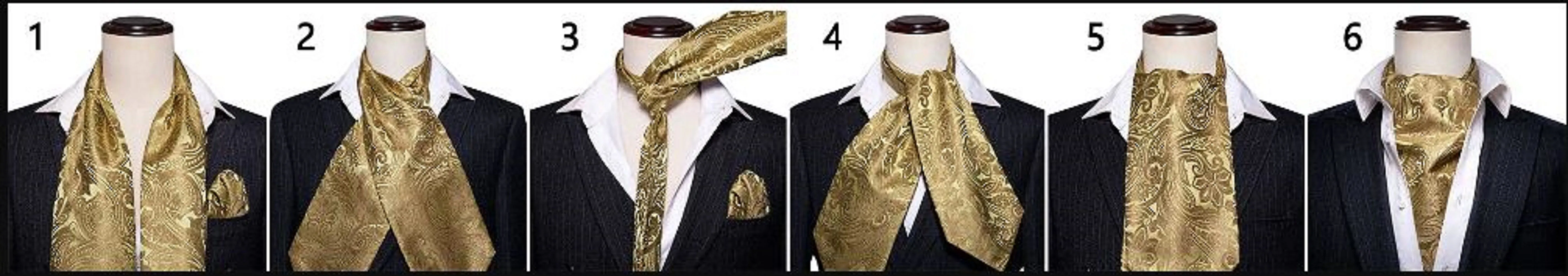 Silk Cravat Ascot Tie Set For Men