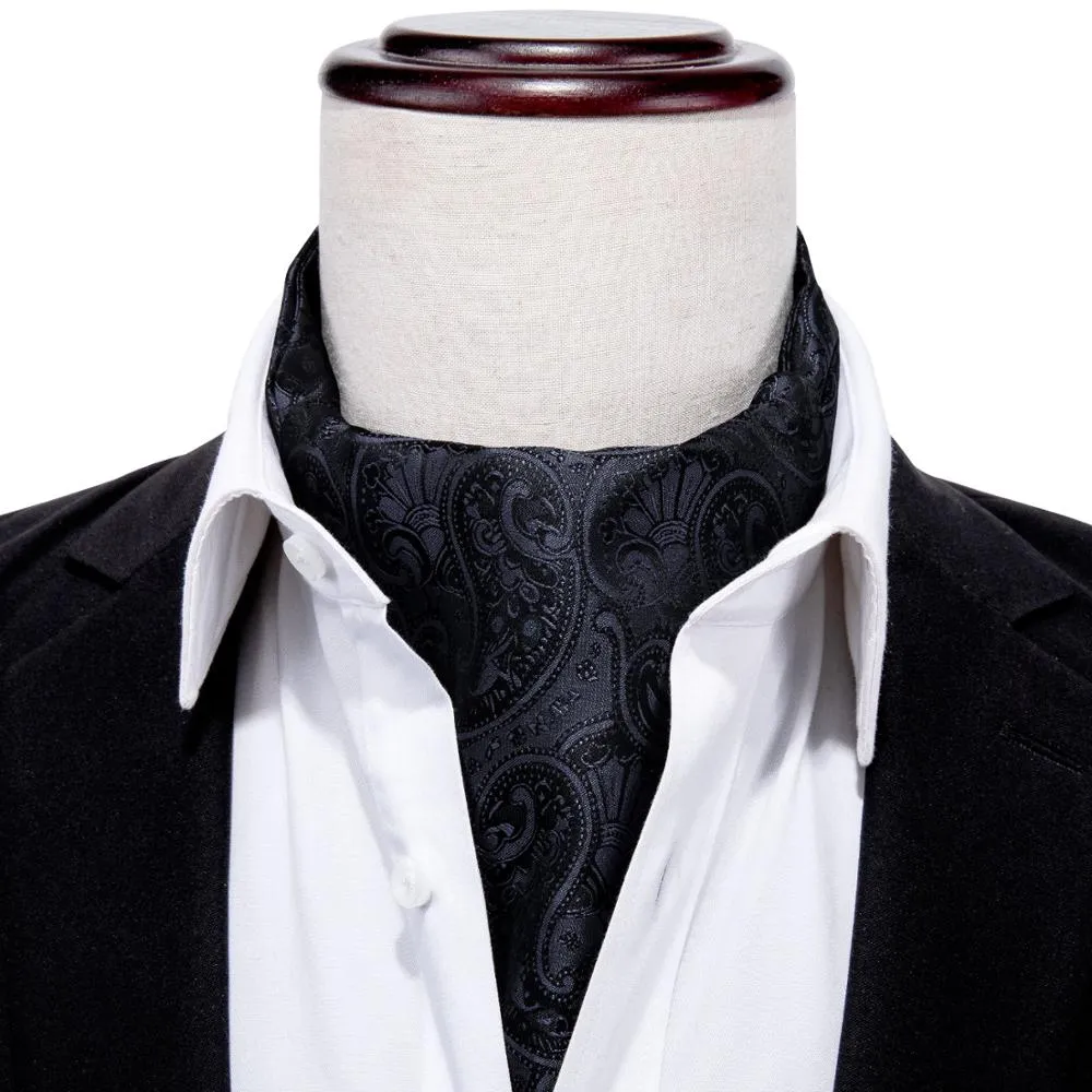 Silk Cravat Ascot Tie Set For Men