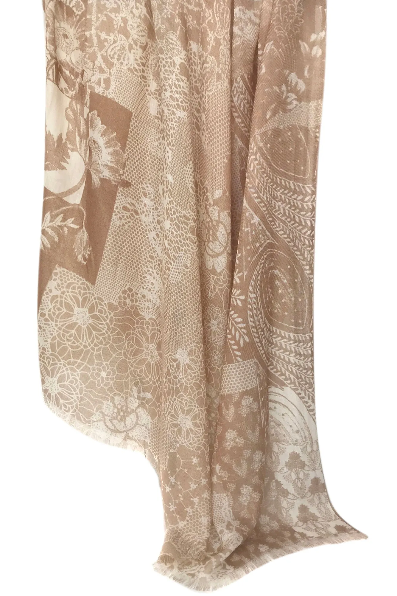Silk Wool - Paisleys in the sand Scarf