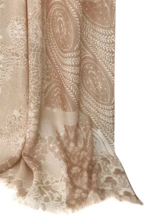 Silk Wool - Paisleys in the sand Scarf
