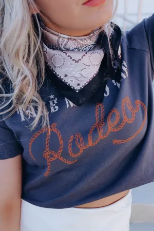 Silky Paisley Print Bandana - Beige